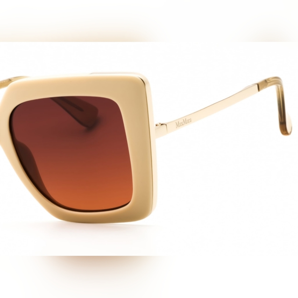 Max Mara MM0051 Woman's Sunglasses, Ivory / Gradient Brown - Picture 7 of 8
